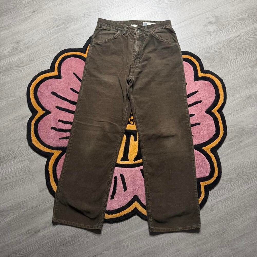Vintage Y2K Gap Worker Jean Corduroy Straight Leg Pants 31x32 (31x30) Brown Mens